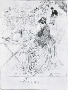 Carl Larsson Ceramics Pen and ink drawing oil on canvas